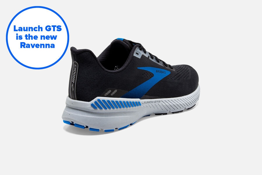 Brooks Launch GTS 8 Road Running Shoes - Mens - Black/Grey/Blue - GP3491820